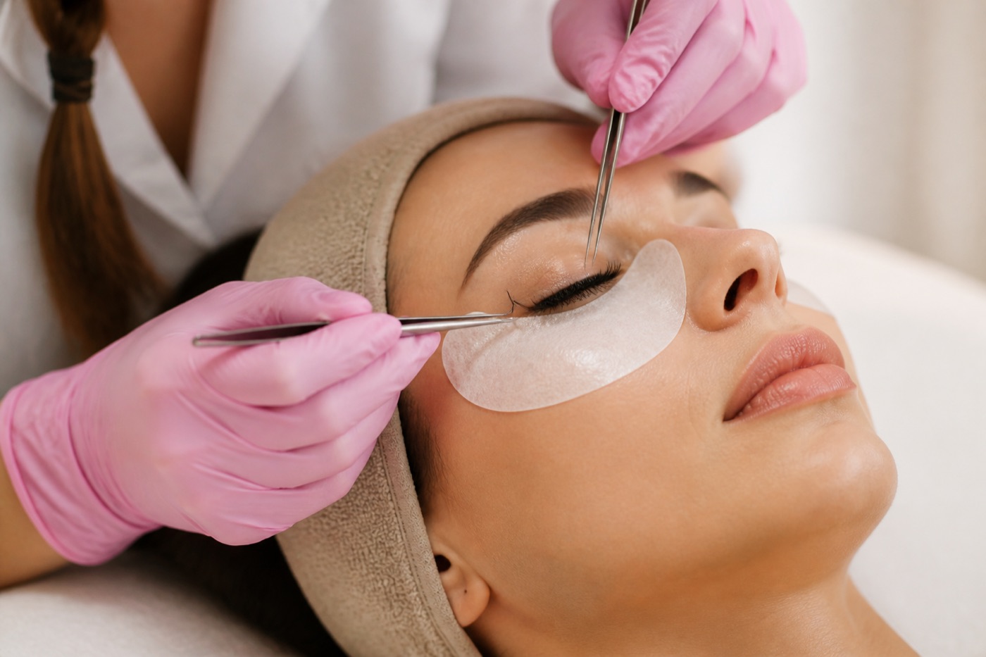 Rehaussement de cils teintés 
