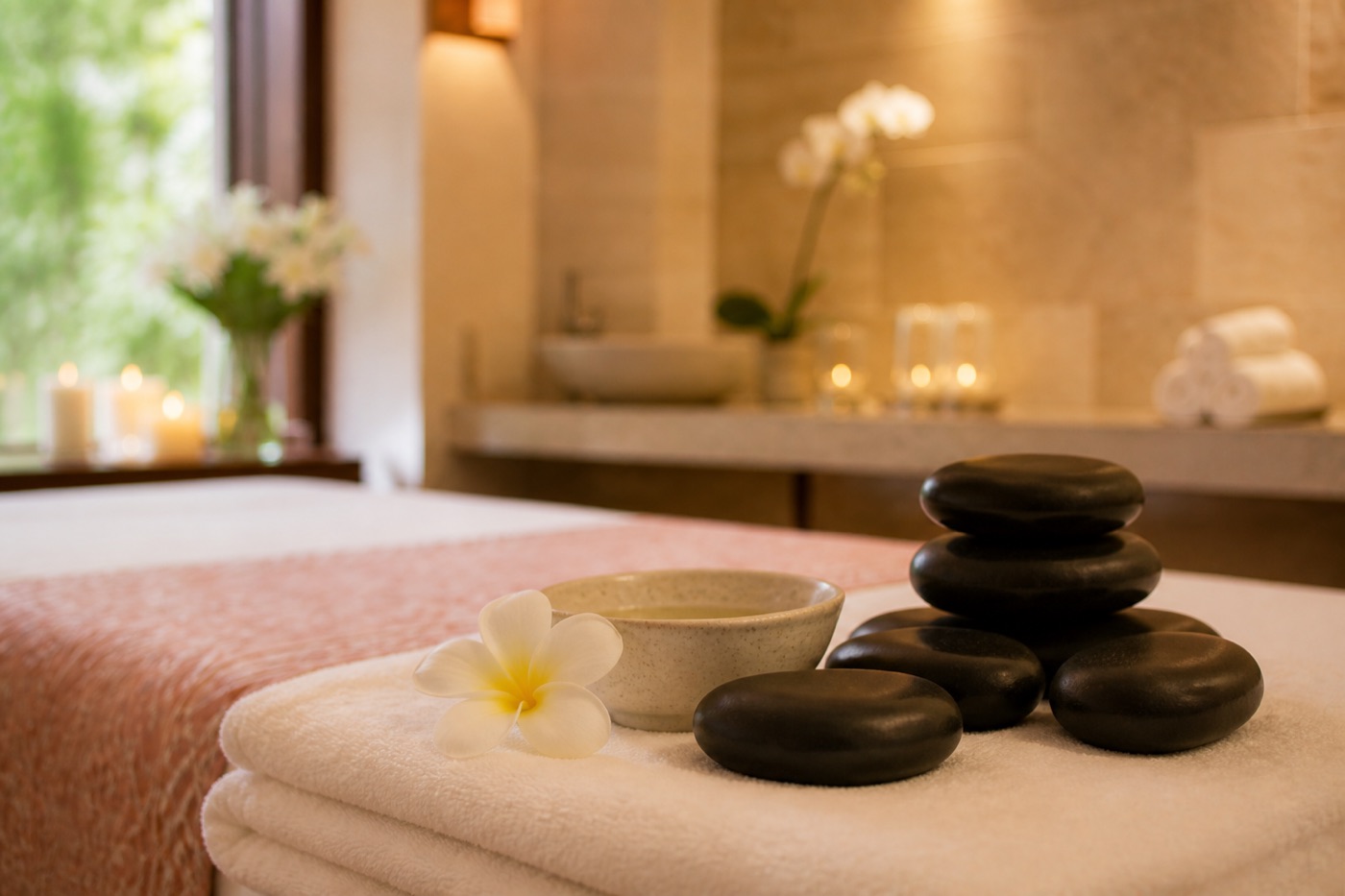 Massage aux pierres chaudes a domicile